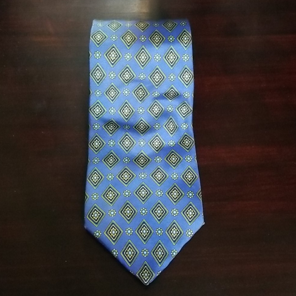 Blue silk tie - Picture 2 of 4